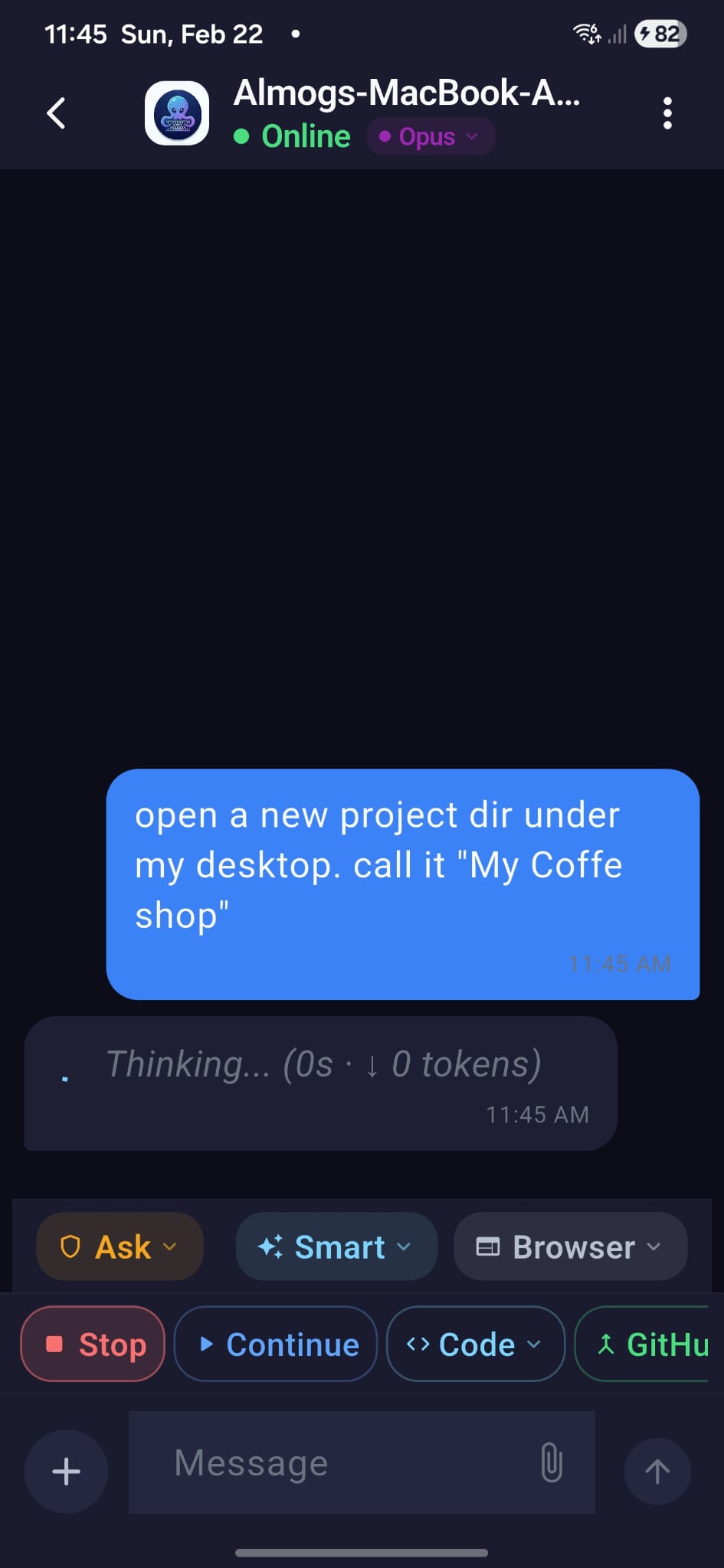 Send a prompt from anywhere